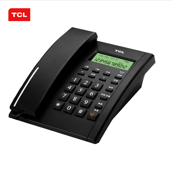 tclhcd86879tsd经典版黑色电话机座机固定电话办公家用双接口来电显示