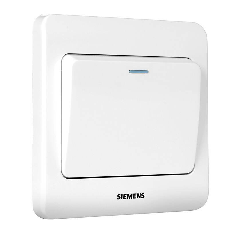 西门子开关插座面板远景系列雅白色一开单控单开单控单联单控带荧光86